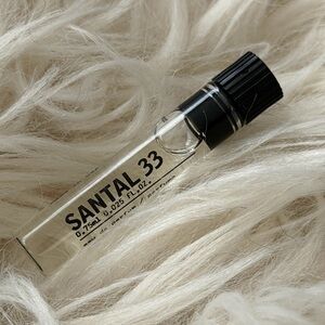 NEW SANTAL 33 Vial - Clear Glass with Black Cap